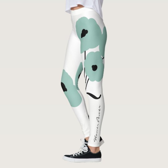 CHIC "Flower Power" LEGGINGS_SEAFOAM POPPIES Leggings