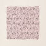 Chic Flowers and Faces Pink Scarf<br><div class="desc">Make a statement with this custom-printed flowers and faces pattern scarf of lightweight chiffon fabric,  26" x 26" long.</div>