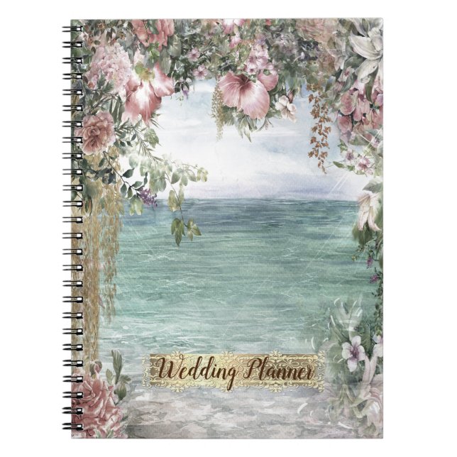 Chic Flowers Ocean Lace Notebook (Front)