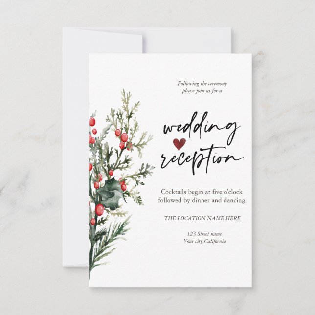 Chic Flowers Ocean Reception  Invitation (Front)