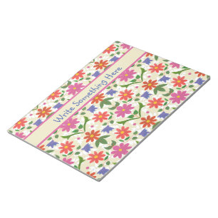 Chic Flowers, Polka Dots on Ecru Notepad or Jotter