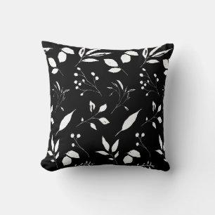 Chic Foliage Black and White Cushion