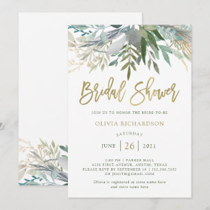 Chic Foliage Bridal Shower Invitation