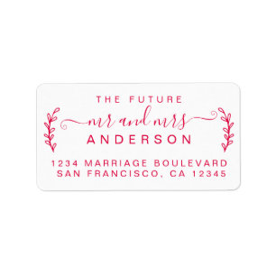 Chic Foliage Future Mr Mrs Wedding Return Address  Label
