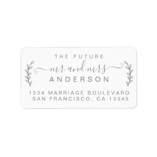 Chic Foliage Future Mr Mrs Wedding Return Address Label