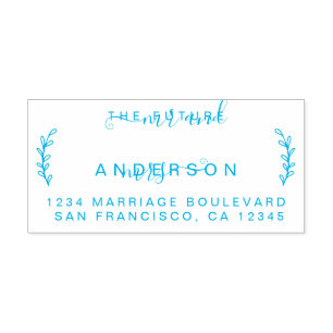 Chic Foliage Future Mr Mrs Wedding Return Address Self-inking Stamp