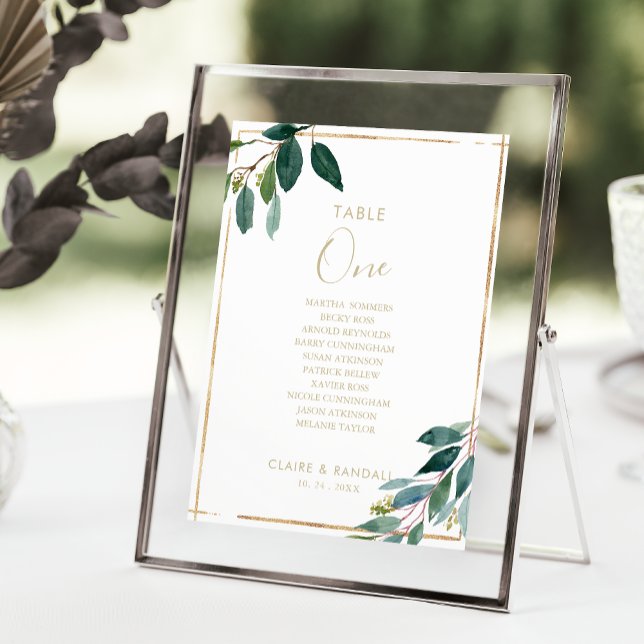 Chic Foliage Table Number 1 Seating Chart (Creator Uploaded)