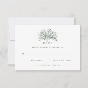 Chic Foliage   Wedding RSVP Card