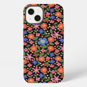 Chic Folk Art Style Floral on Black iPad Case