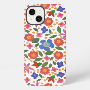Chic Folk Art Style Floral on White iPad Case