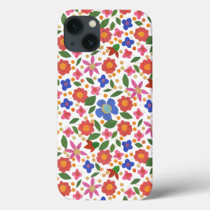 Chic Folk Art Style Floral on White iPad Case