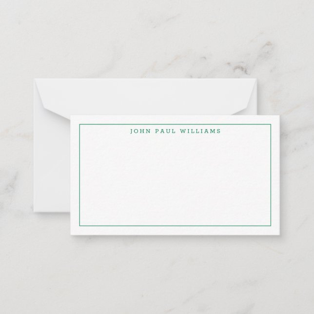 Chic Forest Green Professional Formal Thin Border Card (Front)