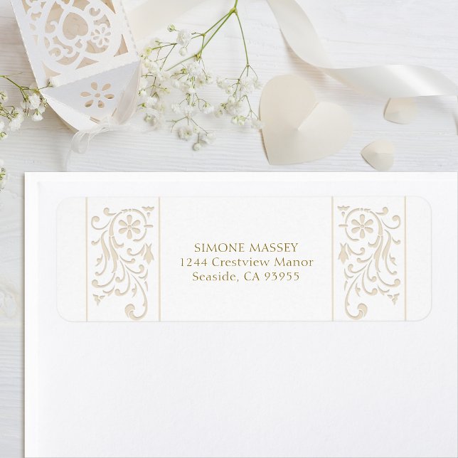 Chic Formal Ecru Scrollwork Border Wedding (Creator Uploaded)