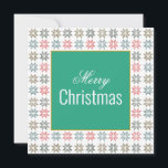 Chic Four Poinsettia Motif Christmas, Personalised Card<br><div class="desc">The geometric design features a 4-colour abstract poinsettia pattern. It presents a classic piece of the Christmas holiday in a chic motif. 
For special requests,  contact the designer at wafadahdalcreates@gmail.com. © Wafa Y. Dahdal - All Rights Reserved. WD Art</div>