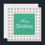 Chic Four Poinsettia Motif Christmas, Personalised Card<br><div class="desc">The geometric design features a 4-colour abstract poinsettia pattern. It presents a classic piece of the Christmas holiday in a chic motif. 
For special requests,  contact the designer at wafadahdalcreates@gmail.com. © Wafa Y. Dahdal - All Rights Reserved. WD Art</div>