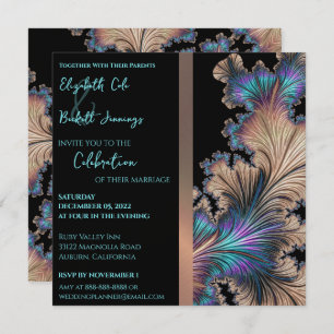 Chic Fractal Wedding Invitation