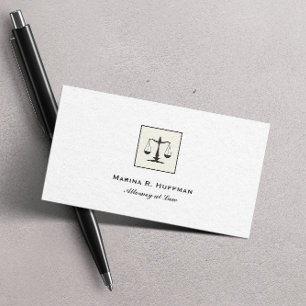 Chic Frame  Attorney  Justice Scale Professional Business Card