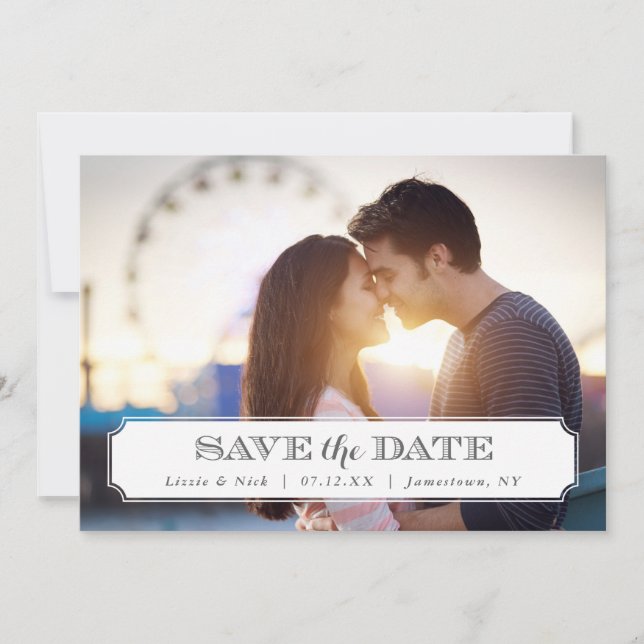 Chic Frame Photo Overlay Save the Date (Front)
