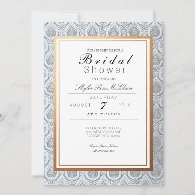 Chic French Art Deco Bridal Shower Invitation (Front)
