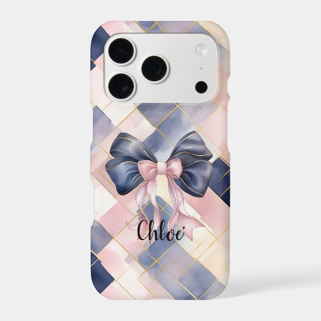 Chic French Blue Pink Bow (Back)