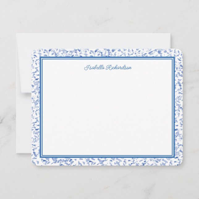 Chic French Blue Stipple Pattern Card (Front)