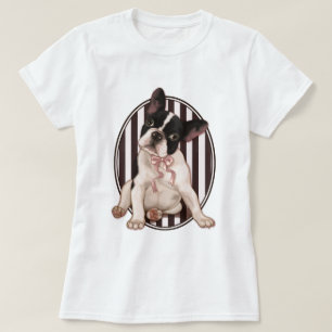 Chic french bulldog and classic stripes T-Shirt