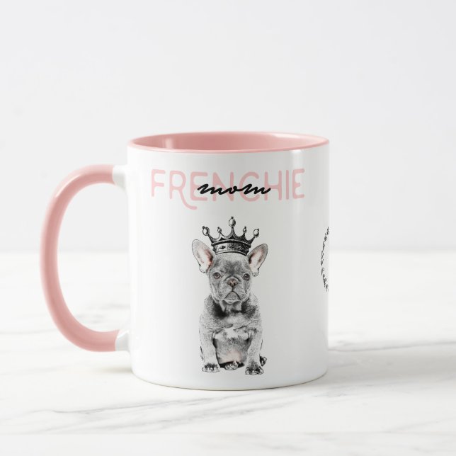 Chic French Bulldog Frenchie Mum Monogram Mug (Left)