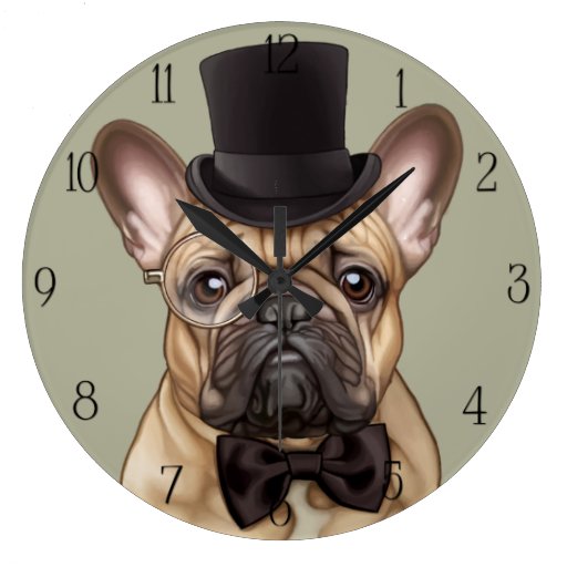 Image of Chic French Bulldog Large Clock