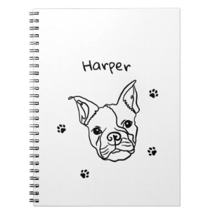 Chic French Bulldog Line Art: Edit Your Text Notebook