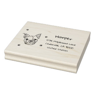 Chic French Bulldog Line Art: Edit Your Text Rubber Stamp