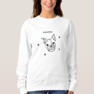 Chic French Bulldog Line Art: Edit Your Text Sweatshirt