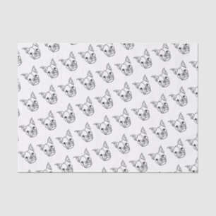 Chic French Bulldog Line Art: Edit Your Text Tissue Paper
