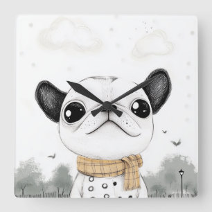 Chic French Bulldog Wall Clock