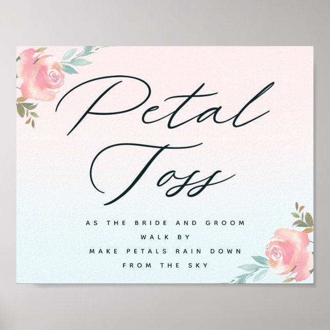 Chic French Garden Petal Toss Wedding Sendoff Sign (Front)