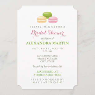 Chic French Macaron Bridal Shower Invitation