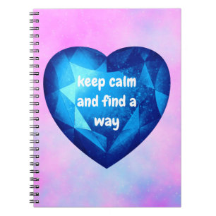Chic fresh blue Diamond quote affirmation  Notebook
