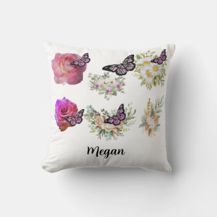 Chic fresh bridal wonderful flowers foliage cushion