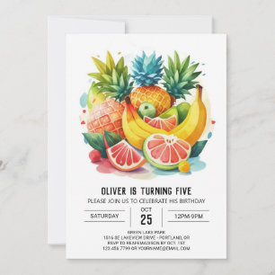 Chic Fruity Banana Birthday Invitation