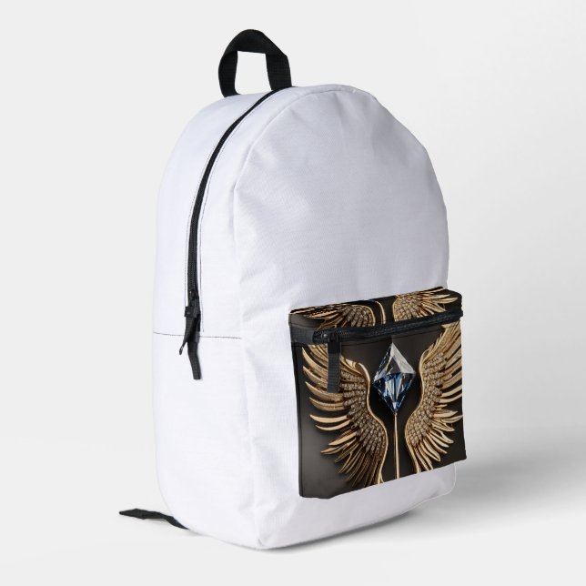 "Chic & Functional: Everyday Bag" Printed Backpack (Back Corner Left)