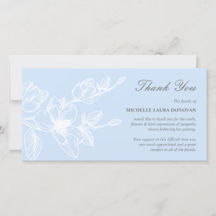Chic Funeral Thank You Note   Blue Magnolia