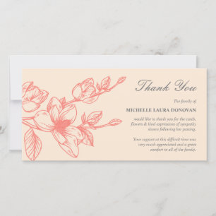 Chic Funeral Thank You Note Blush Coral Magnolia