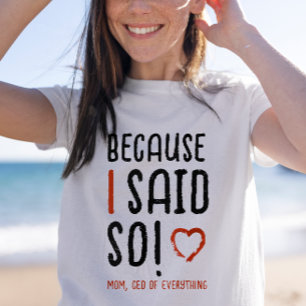 Chic Funny Boss Mum Saying Humour Typography T-Shirt