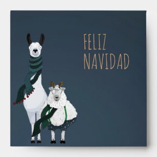 Chic Funny Fleece Navidad Blue Grey Customizable  Envelope