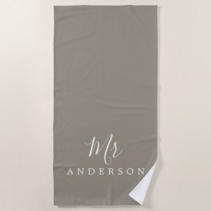Chic Future Mr Grey Monogram Beach Towel