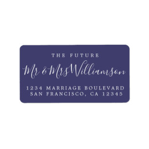Chic Future Mr Mrs Blue Wedding Return Address Label