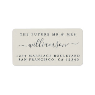 Chic Future Mr Mrs Grey Wedding Return Address Label