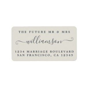 Chic Future Mr Mrs Grey Wedding Return Address Label