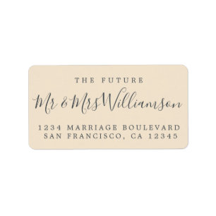 Chic Future Mr Mrs Ivory Wedding Return Address Label