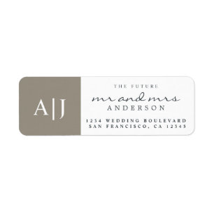 Chic Future Mr Mrs Monogram Wedding Return Address