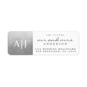 Chic Future Mr Mrs Monogram Wedding Return Address